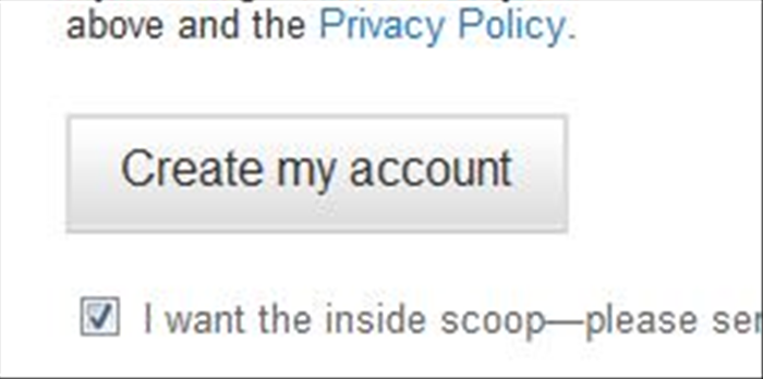 לאחר שסיימתם למלא את פרטיכם, לחצו על כפתור 'Create my account'
