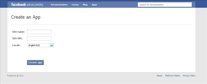דבר ראשון שעליכם לעשות הוא להכנס ל:
http://developers.facebook.com/setup/
ולהגדיר לעצמכם 'אפליקצית פייסבוק'.
הכניסו את שם האתר, הכתובת (חייבים לסיים את הכתובת ב/ )
ובחרו שפה, לאחר מכן לחצו על 'Create app'.

אם יש לכם כבר חשבון כזה דלגו לשלב 5.
